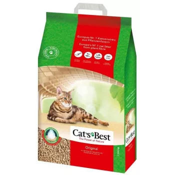 Kačių kraikas cat'sbest Eco Plus 20 L (medinis, biologiškai skaidus) 8,6 kg, greitai sugeriantis, kvapų šalinimas