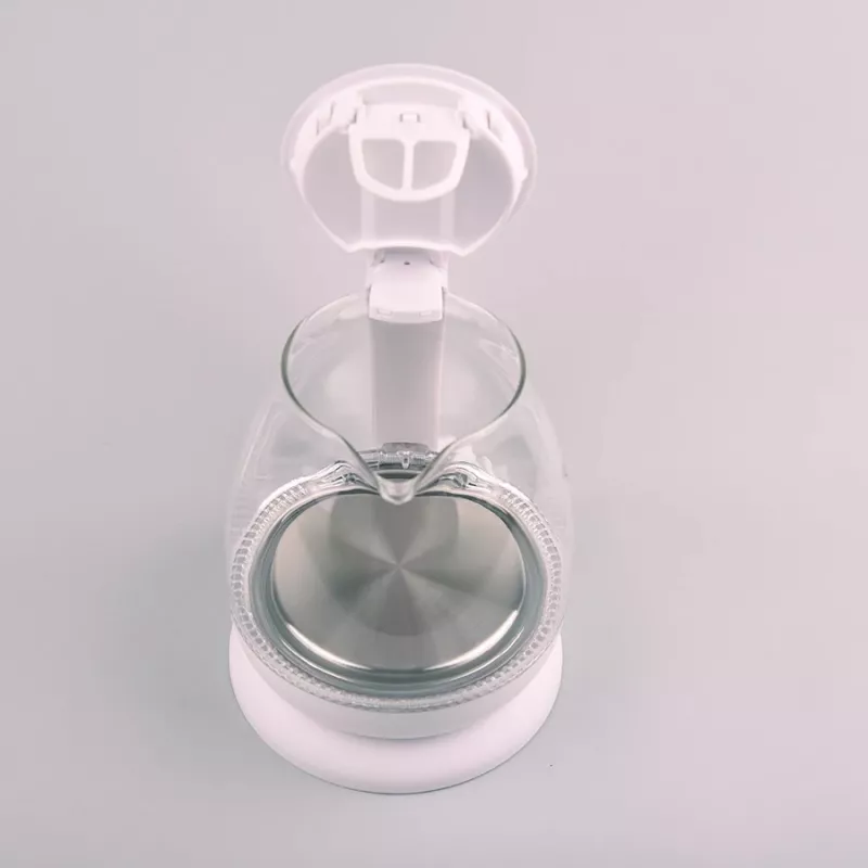 Elektrinis virdulys Maestro MR-055 baltas — 1 l, 1100 W, stiklinis korpusas, apšvietimas, vandens lygio indikatorius