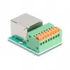 „DeLOCK 90652“ kabelių adapteris RJ45 8 kontaktų gnybtų blokas žalias sidabrinis