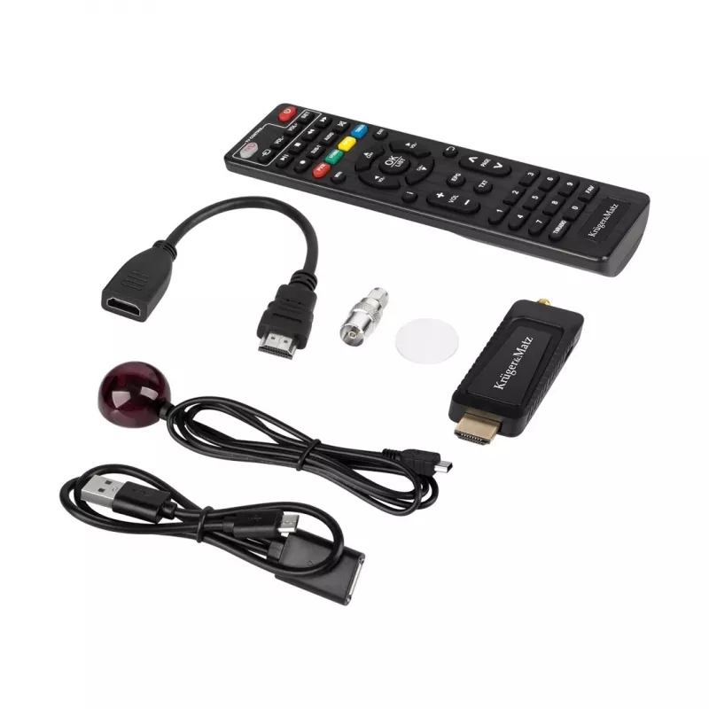 Mini DVB-T2 H.265 HEVC imtuvas KRUGER & MATZ KM9998, 470–862 MHz, 1 imtuvas, HDMI, USB, 720p