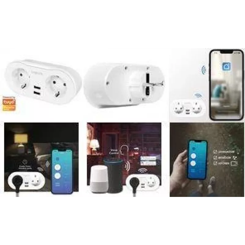 Išmanusis Wi‑Fi lizdas LOGILINK SH0102, baltas, 2 lizdai