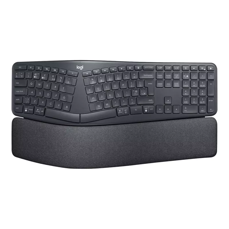 Logitech ERGO K860 - klaviatūra - belaidė - 2,4 GHz, Bluetooth 5.0 - QWERTY - GB - grafito spalvos