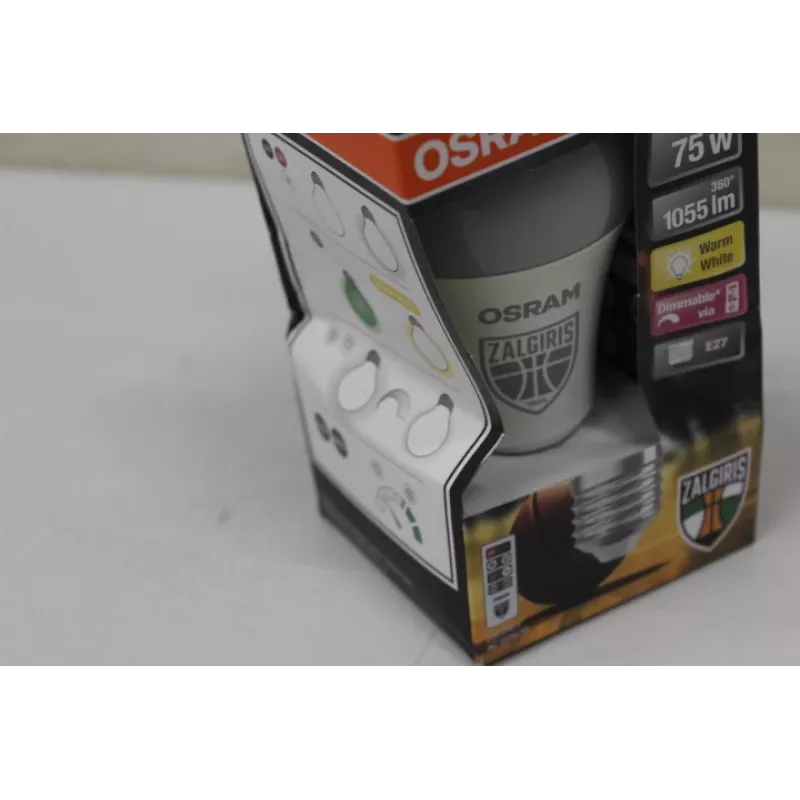 SALE OUT. Osram Žalgiris Edition E27 1055lm LED Lamp with Remote | 9.5W | 2700K Warm White + Green | Dimmable | Damaged Packaging