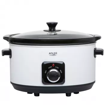 Adler AD 6413r Lėto virimo puodas, 5,8 l, baltas Adler