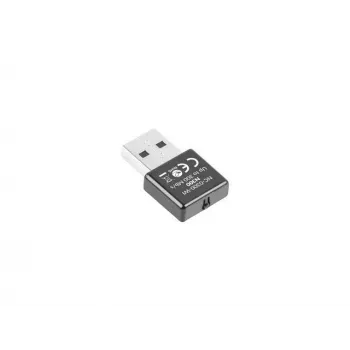 USB belaidis tinklo adapteris LANBERG NC-0300-WI, 2x vidinės antenos 2 dBi, USB 2.0, iki 2400 Mbit/s, juoda