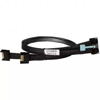 Diskų adapteris ICY BOX MB413L-B — MCIO 8i SFF-TA-1016 į 2× MCIO 4i SFF-TA-1016