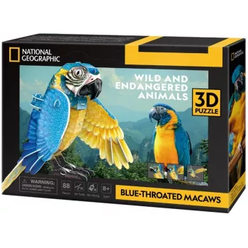 3D Puzzle cubicfun Mėlynagurklės aros, 88 vnt., modelis 306-DS1097H