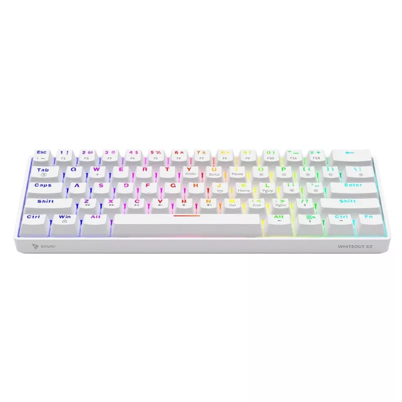 Mechaninė klaviatūra Whiteout X2, Outemu Blue, Hot Swap Savio Savgk-white