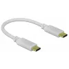 Delock - USB-C / maitinimo laidas - 24 kontaktų USB-C (V) į 24 kontaktų USB-C (V) - 5 A - 15 cm - USB maitinimo šaltinis (100 W), palaiko „Power Delivery 2.0“ - balta (85357)