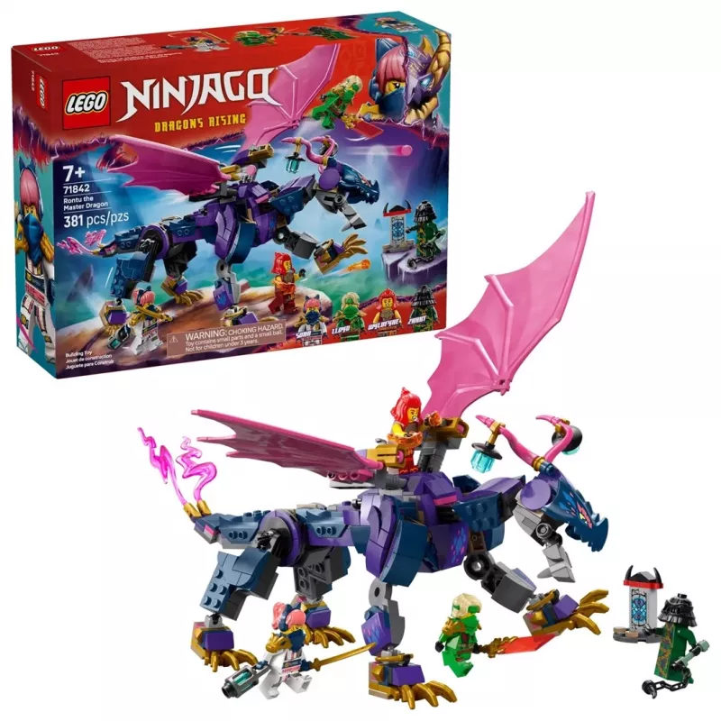 LEGO konstruktorius NINJAGO 71842 Rontu the Master Dragon — 381 detalė, 4 minifigūrėlės, parodomasis modelis 130 mm