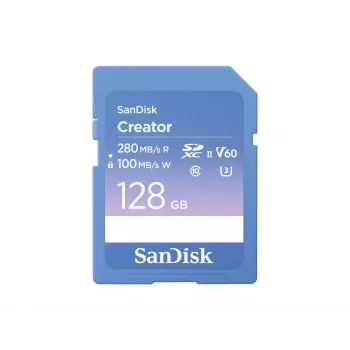 SanDisk Creator SD atminties kortelė UHS-II 128GB perdavimo greitis iki 280 MB/s