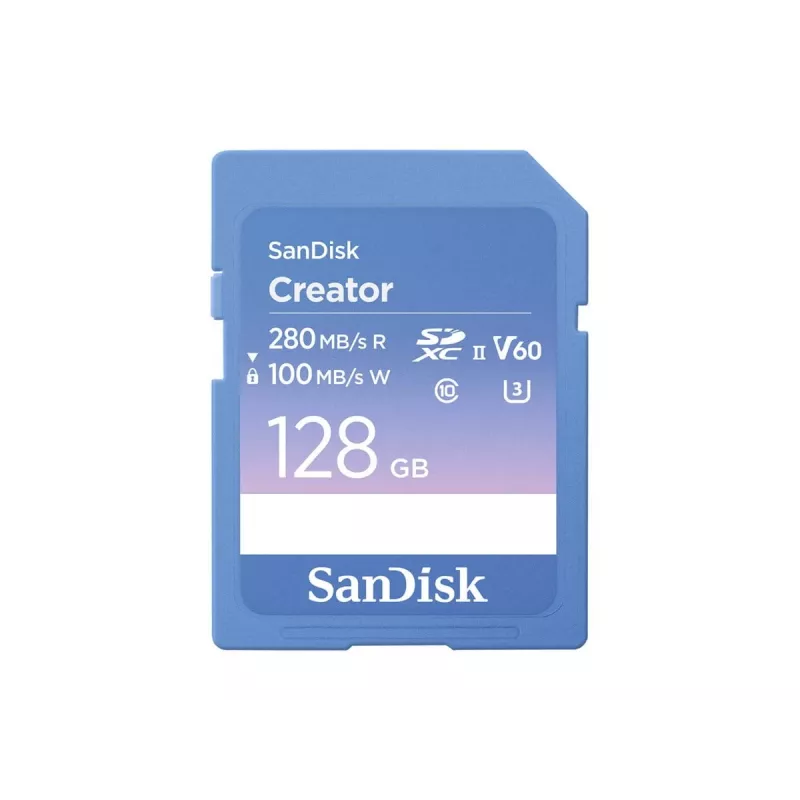 SanDisk Creator SD atminties kortelė UHS-II 128GB perdavimo greitis iki 280 MB/s