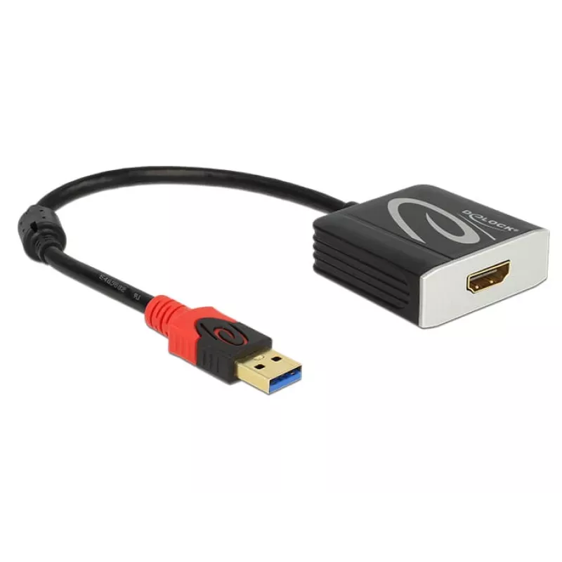 Vaizdo kabelio adapteris DeLOCK 62736 USB Type-A į HDMI 0,2 m juoda