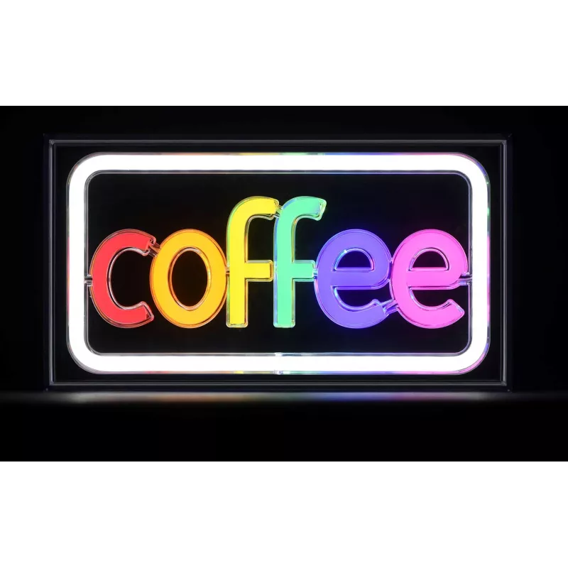 Neoninis LED ženklas ActiveJet AJE-NEON COFFEE, įvairiaspalvis, USB 5V, paviršinis montavimas, AS plastiko rėmas