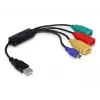 DeLock USB2.0 išorinis 4 prievadų kabelinis HUB - Hub - 4 x USB2.0 - stalinis (61724)