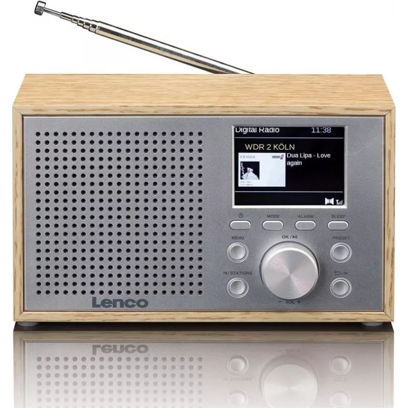 Stalinis DAB+/FM radijas Lenco DAR-017 su Bluetooth ir mediniu korpusu