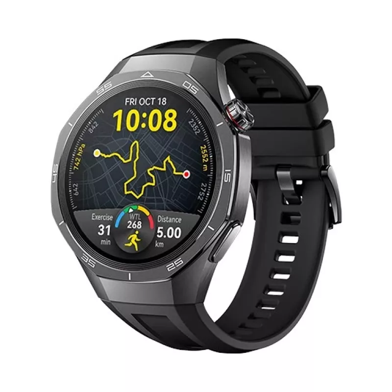 Išmanusis laikrodis HUAWEI WATCH GT5 Pro 46mm — 1,43 colio AMOLED, GPS, 524 mAh, titano korpusas, juodas dirželis