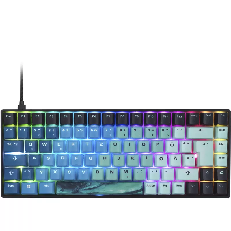 Mechaninė žaidimų klaviatūra Sharkoon SKILLER SGK50 S3 Ultimate Rev2 mėtų mėlynumo QWERTZ išdėstymas