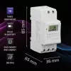 DIN bėgio elektroninis laikmačio jungiklis QOLTEC 50983, maitinamas baterijomis, skirtas automatikos grandinėms