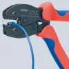 Užspaudimo įrankis Knipex PreciForce modelis 975236 SB — izoliuotos rankenos juodos, mėlynos ir raudonos spalvos