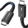 USB-C laidas BlitzWolf BW-HDC8 240W 0,5 m — juodas, didelės galios USB-C į USB-C įkrovimo/duomenų