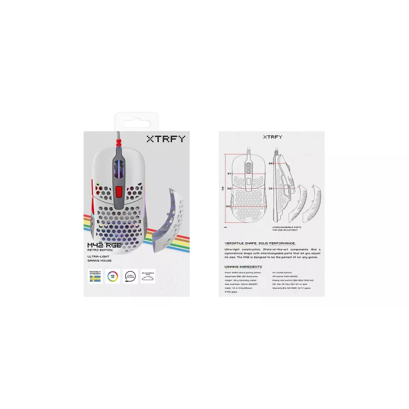 CHERRY XTRFY M42 pelė žaidimams Ambidextrous USB Type-A Optical 16000 DPI