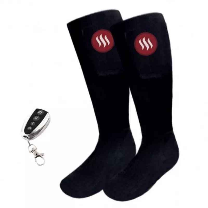 Sportinės kojinės Glovii GQ2L unisex L su integruotu kaitinimo elementu, medvilnės/elastano mišinys, juoda/raudona