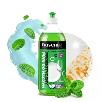Indų plovimo skystis FRISCHER 500 ml — koncentruotas virtuvės ploviklis rankiniam indų plovimui