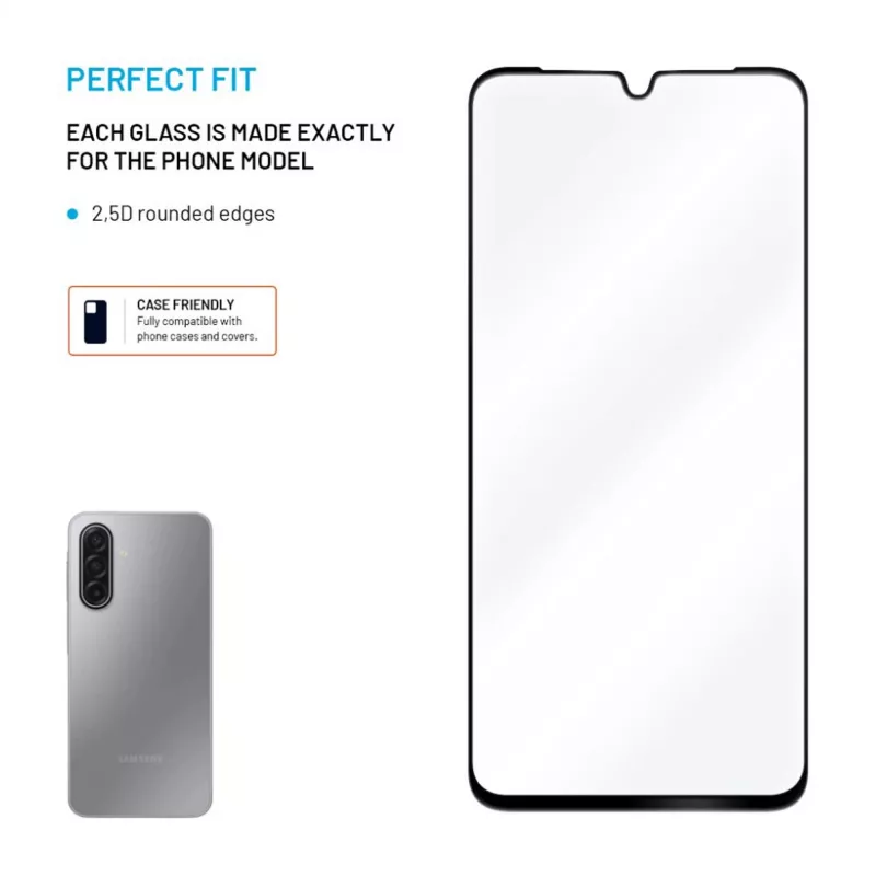 Grūdinto stiklo visą ekraną dengiantis apsauginis stiklas Samsung Galaxy A17 (4G/5G), FIXED