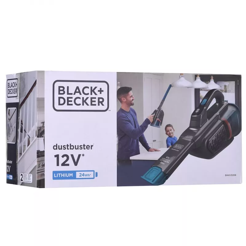 Rankinis dulkių siurblys Juoda & Decker Dustbuster BHHV320B-QW, belaidis 12V Li‑Ion, 0,7 l be maišelio, 25 AW siurbimo galia