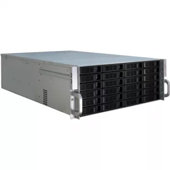 Serverio korpusas Inter-Tech 4U-4424 stovo, juodas, sidabrinis