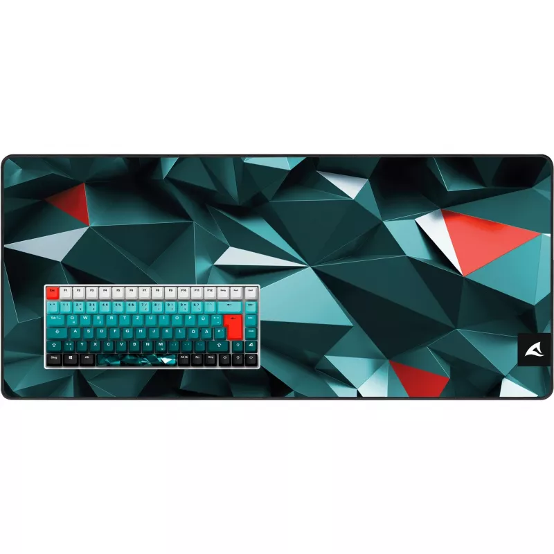 Klaviatūra Sharkoon SKILLER SGK50 S3 Design Bundle D1 pilkai žalia raudona — laidinė žaidimų klaviatūra, kompaktiškas išdėstymas