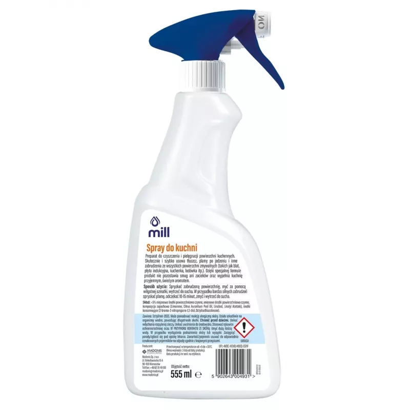 Mill virtuvės valymo purškiklis 555 ml