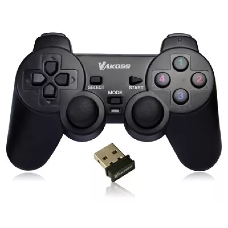 Žaidimų pultas VAKOSS GP-3925BK Juodas belaidis RF analoginis/skaitmeninis PC ir PlayStation 3, 12 mygtukų, 2,4 GHz, nano imtuvas