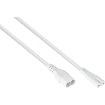 kabelmeister Euro-Extension Plug C8 (tiesus) į lizdą C7 / Euro 8 (tiesus), baltas, 0,75 mm², 2 m (SK0870-W020)