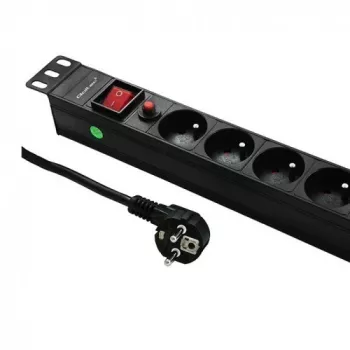 Qoltec 53996 Maitinimo juosta RACK 19 | 1U | 16A | PDU | 8xFRANCAI | 2m