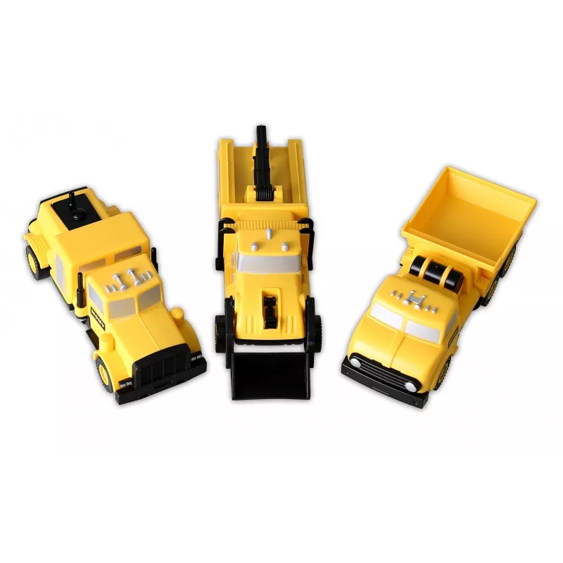 Transporto priemonių rinkinys Popular Playthings Mix or Match Vehicles Construction Juoda Geltona