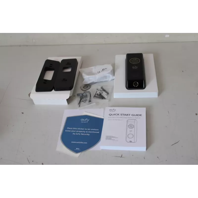 Vaizdo durų skambutis Eufy Doorbell 2 Pro — modelis T8213G11SO, juodas, atnaujintas (subraižytas viršus)