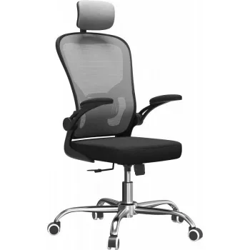 Biuro kėdė top e shop DORY SZARY — paminkštinta sėdynė, tinklinė atlošas, 650×620 mm, aukštis iki 122 cm
