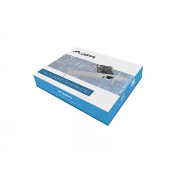 Vidinė eterneto tinklo plokštė LANBERG PCE-1GB-201, PCI Express, 1× RJ-45 Gigabit (1000 Mbit/s), juoda
