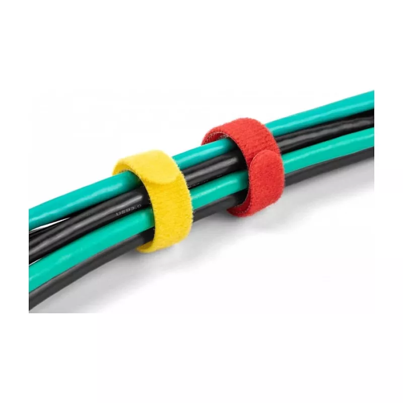 Kilpinio–lipniojo užsegimo kabelių surišimo juostelė DeLOCK 19076 150x12mm Įvairių spalvų Rinkinys iš 10 vnt.