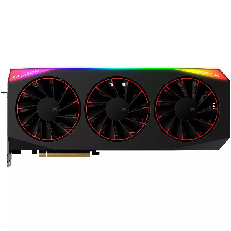 Grafikos plokštė XFX Radeon RX 9070 XT OC — 12 GB GDDR6, PCIe 5.0, 3x DisplayPort 2.1, HDMI 2.1, 3 ventiliatoriai, 360×155×72 mm