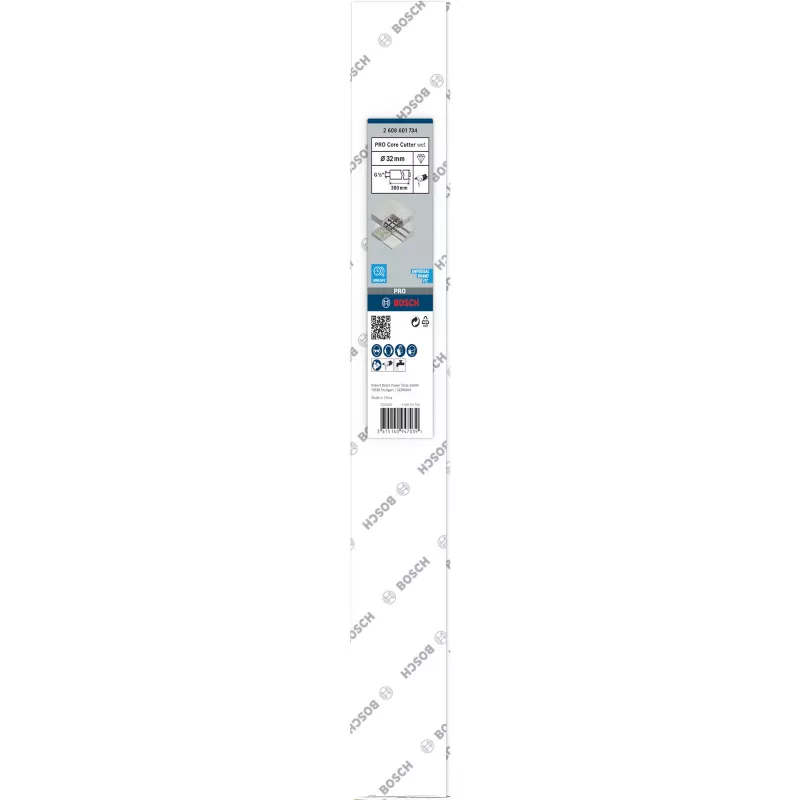 Bosch PRO Core Cutter wet, grąžtas, 3,2 cm, betonui, 30 cm, 1,27 cm, lizdinė pakuotė