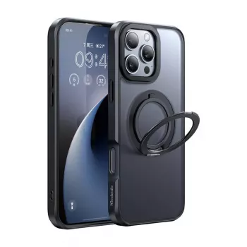 Apsauginis dėklas Mcdodo PC-4932, skirtas iPhone 16 Pro, su integruotu stovu, juodas