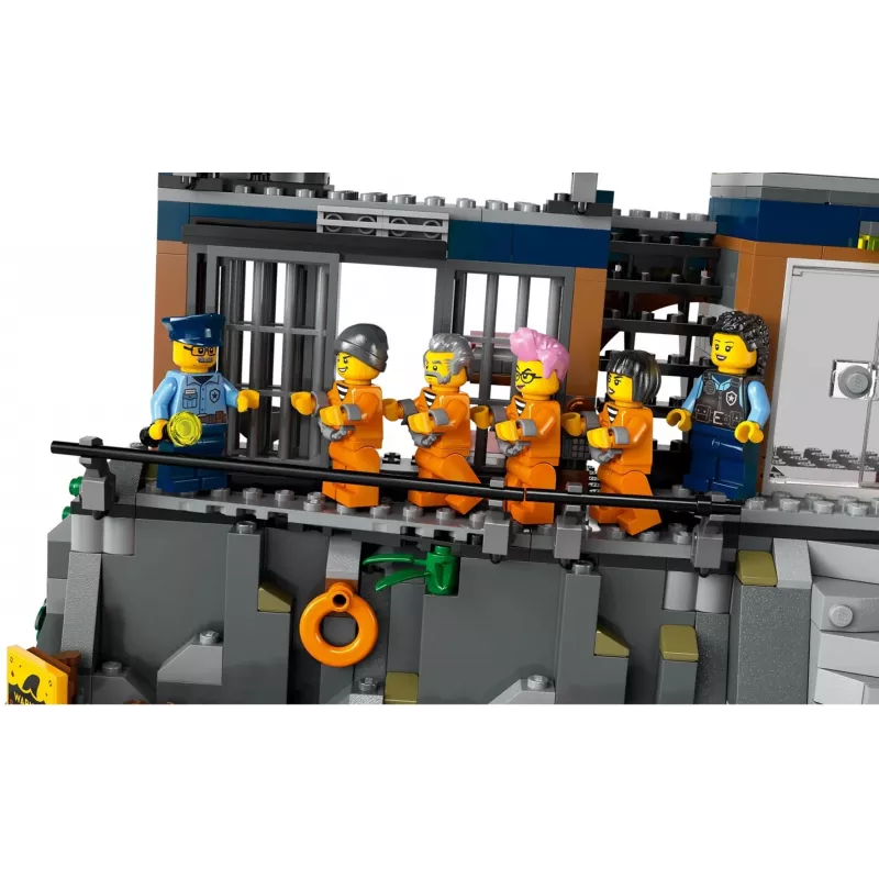 “LEGO City” policijos nuovados ir kalėjimo salos konstrukcinis žaislas 60419 — 980 dalių, 7 minifigūrėlės, 370×400×160 mm