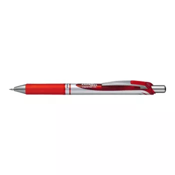 Prisegamas ištraukiamas rašiklis Pentel Energel XM Klick Raudonas