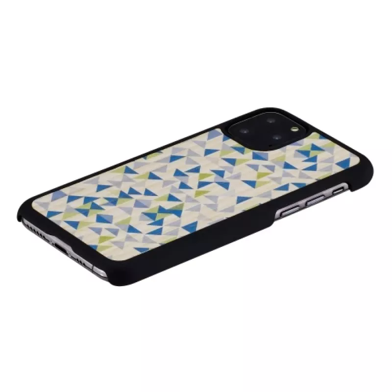 man and wood išmaniojo telefono dėklas, skirtas „iPhone 11 Pro“ — mėlynas trikampis ant juodo, apsauginis kietas korpusas
