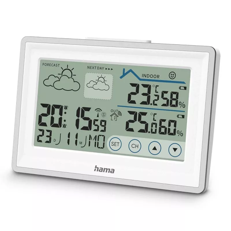 Hama 00222228 skaitmeninė orų stotis balta Baterija