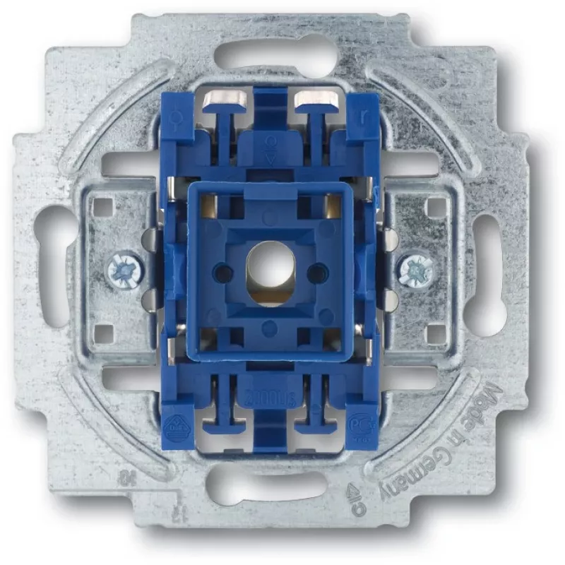 Vienpolis jungiklio modulis Busch-Jaeger 2020 US-206, 1P, 10 A, 250 V, mėlynas metalinis, 71×71×25 mm
