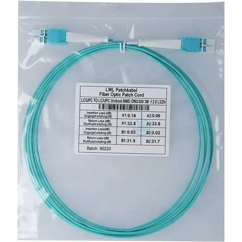 Šviesolaidinis sujungimo kabelis CBO BlueOptics SFP8181EU3MK 3 m, 2x LC, OM3 (aqua)